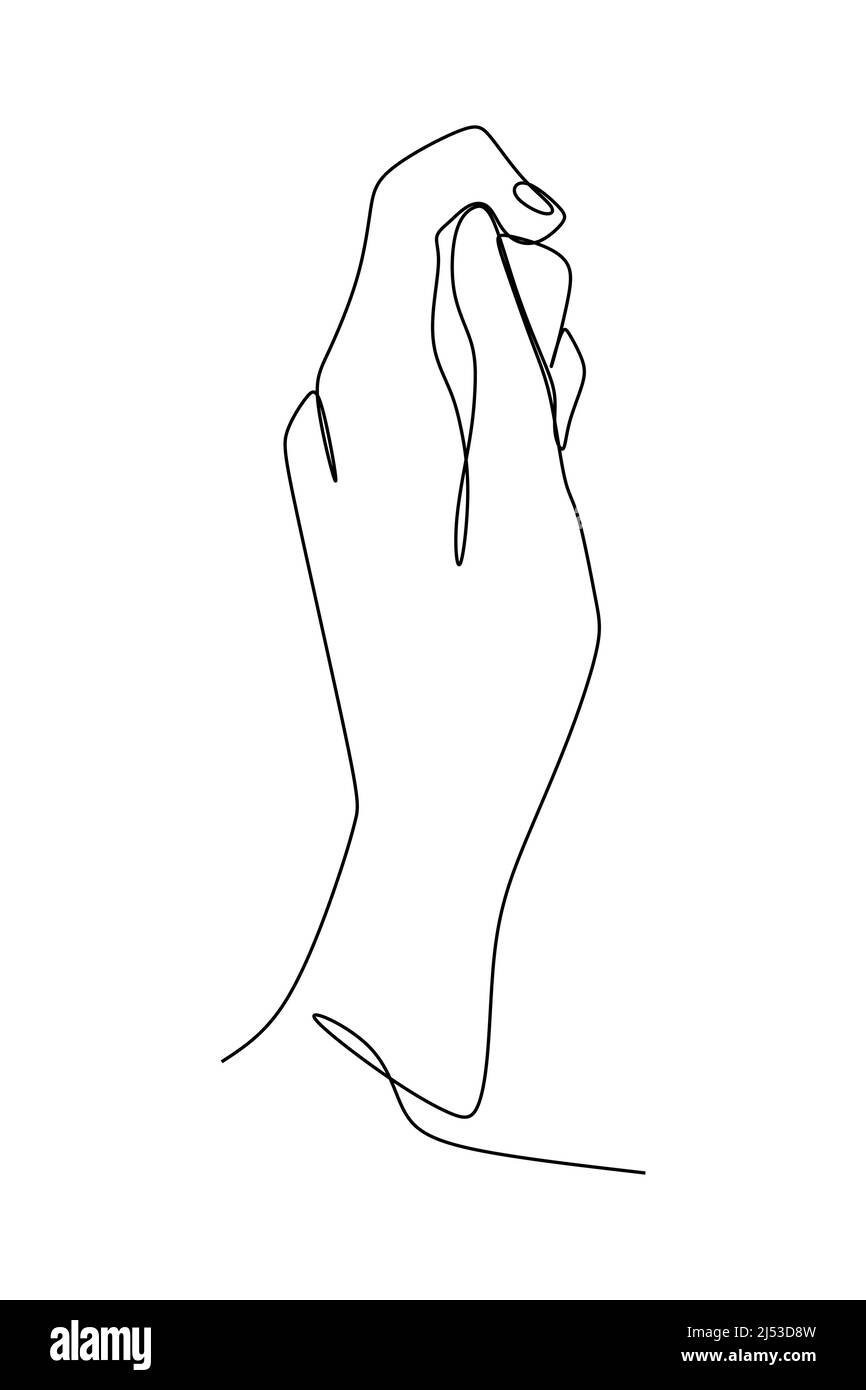Dessin continu d'une illustration minimaliste à la main. Concept abstrait d'une ligne. Dessin de contour minimaliste des mains. Vecteur EPS 10 Illustration de Vecteur