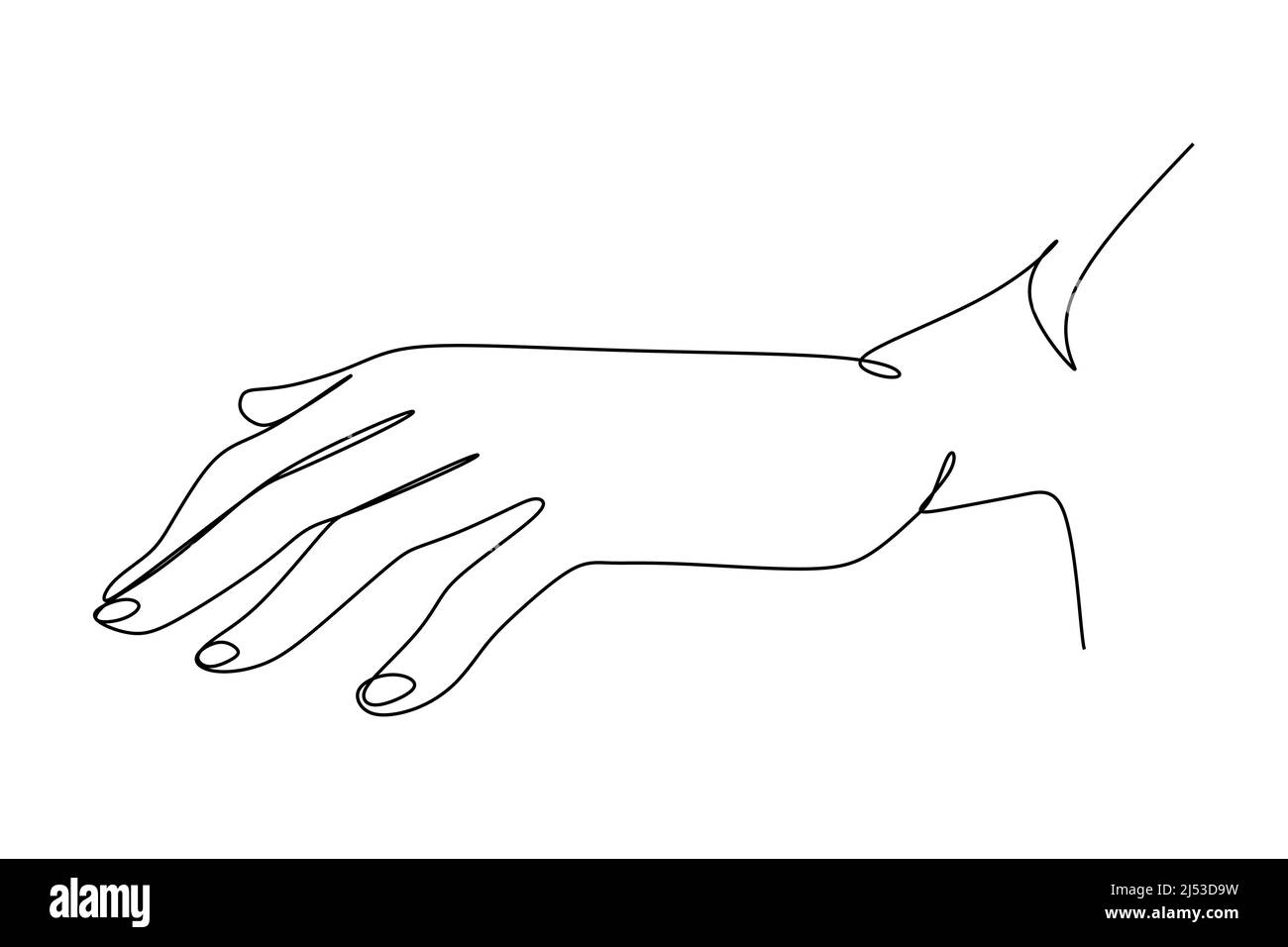 Dessin continu d'une illustration minimaliste à la main. Concept abstrait d'une ligne. Dessin de contour minimaliste des mains. Vecteur EPS 10 Illustration de Vecteur