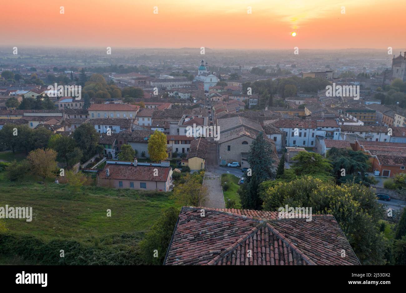 Vue sur Castiglione delle Stiviere Mantova, Italie Banque D'Images