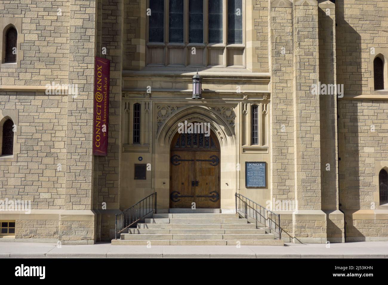 KNOX United Church est une église néo-gothique située à Calgary, en Alberta, au Canada et membre de l'Église unie du Canada. Banque D'Images