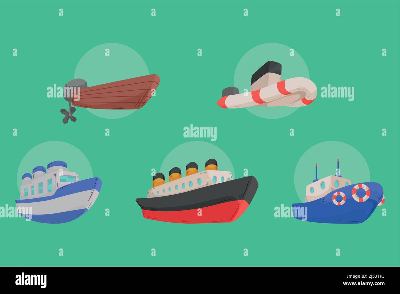 icônes navires et bateaux Illustration de Vecteur