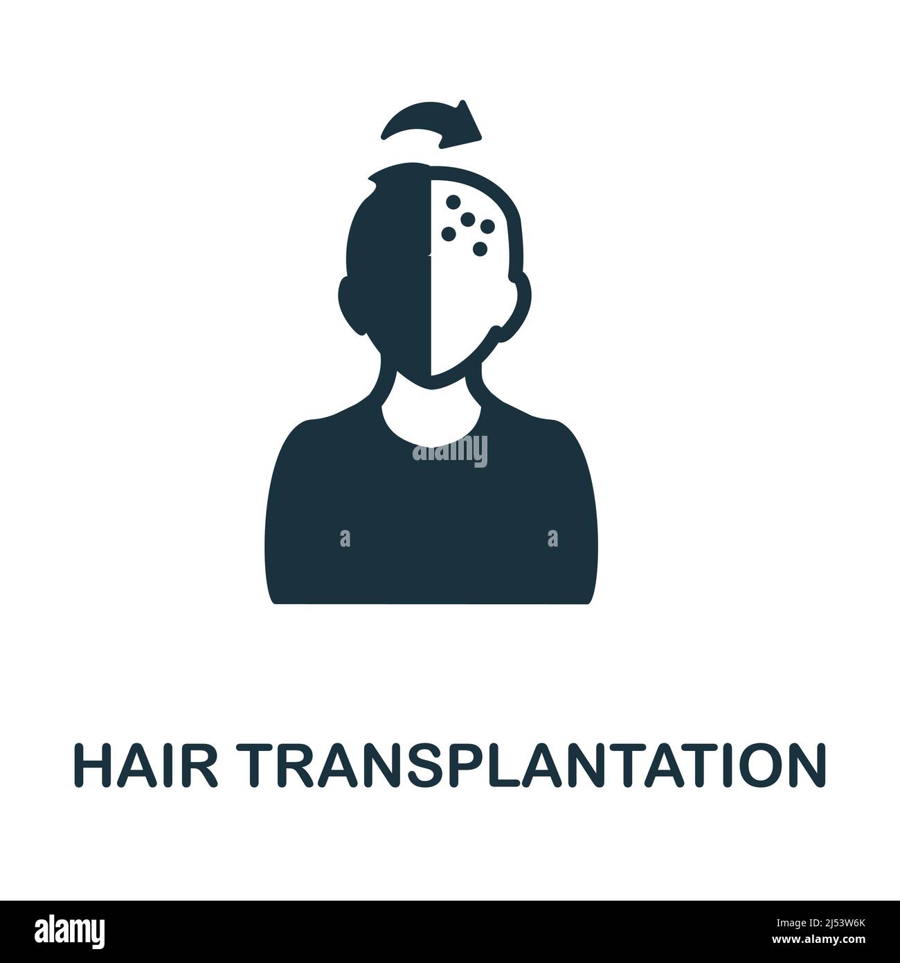 Icône plate de transplantation de cheveux. Signe d'élément coloré de la collection de transplantation. Affiche d'icône de transplantation de cheveux plats pour le web design, infographics Illustration de Vecteur