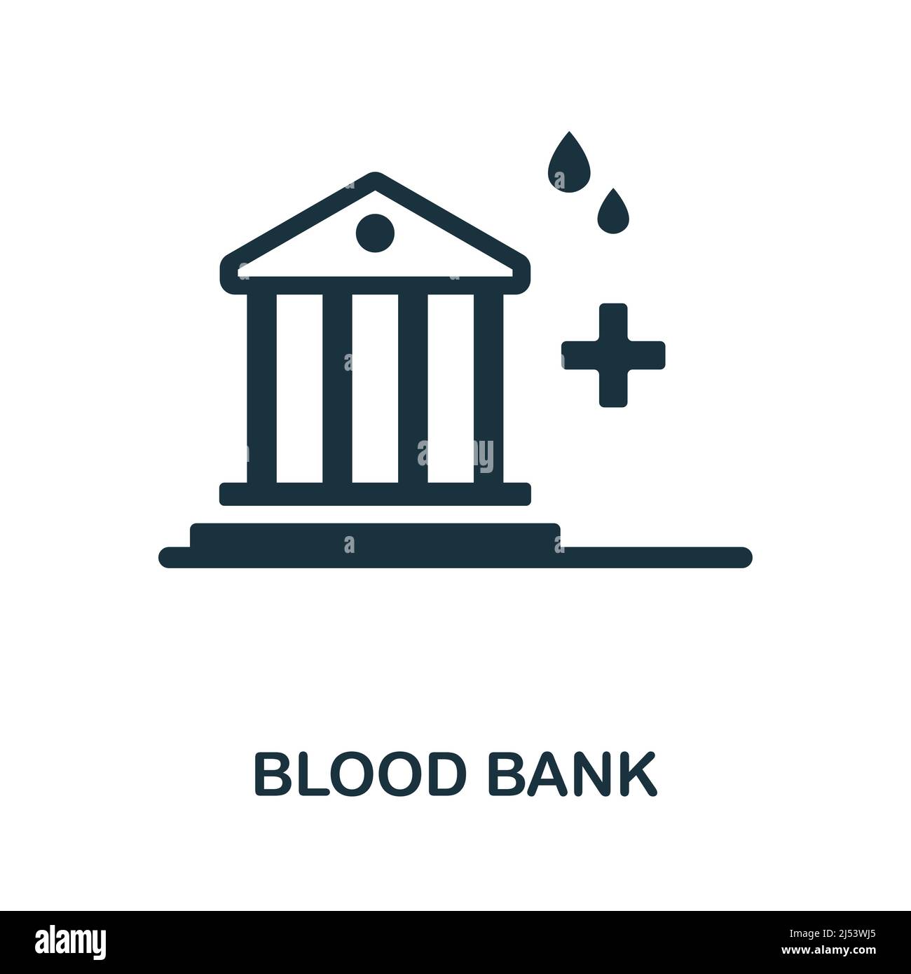 Icône de banque de sang plate. Signe d'élément coloré de la collection de transplantation. Affiche d'icône de banque de sang plate pour la conception de Web, infographies et plus encore. Illustration de Vecteur