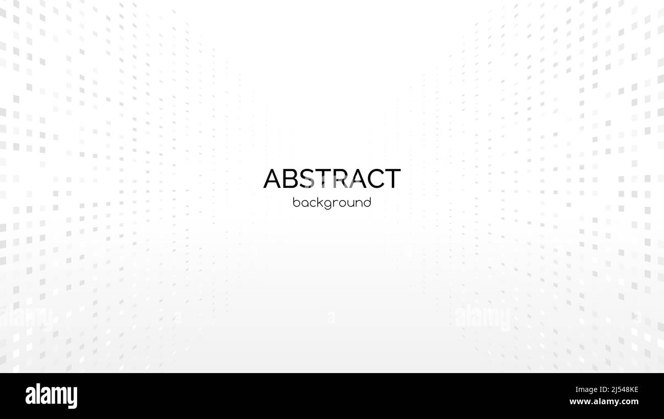 Blanc abstrait arrière-plan minimal. Toile de fond de la technologie à points de demi-teinte de perspective vectorielle avec espace de copie pour le texte Illustration de Vecteur