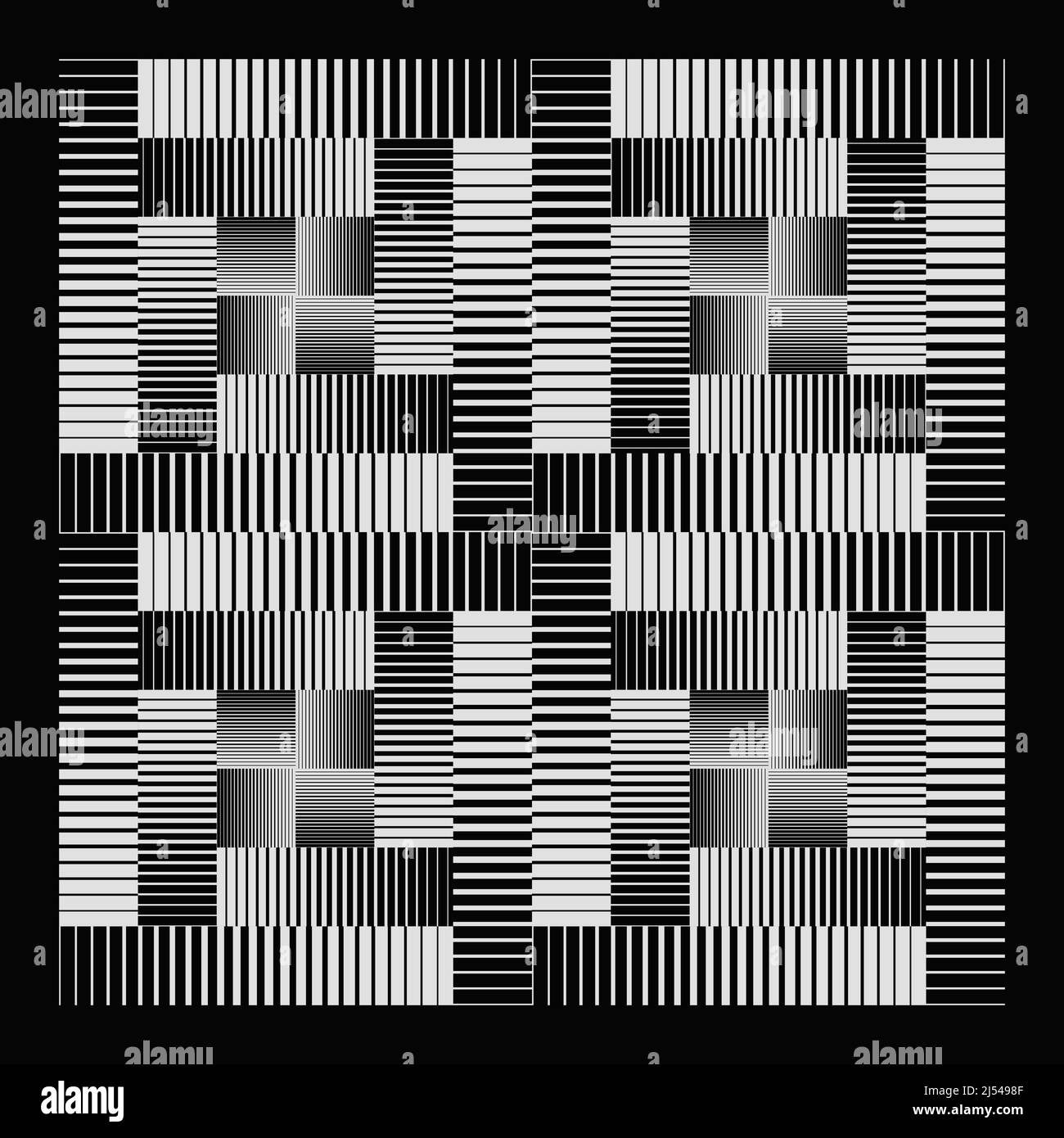 Graphiques vectoriels monochromes abstraits avec effet de transition numérique. Style brutaliste motif futuriste construit avec des formes géométriques déformées. Illustration de Vecteur