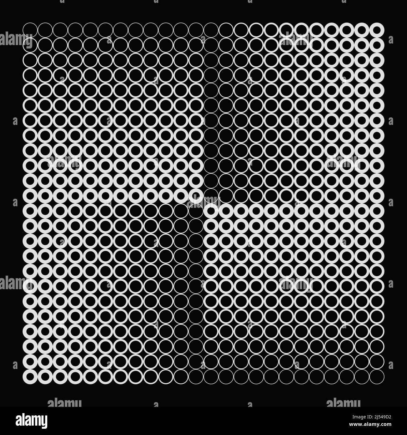 Graphiques vectoriels monochromes abstraits avec effet de transition numérique. Style brutaliste motif futuriste construit avec des formes géométriques déformées. Illustration de Vecteur