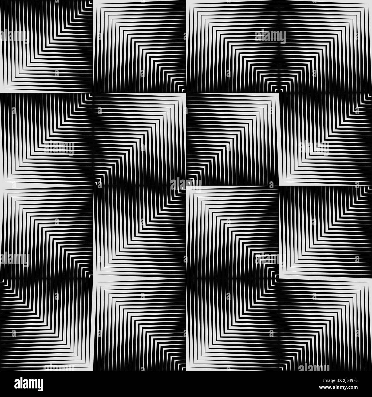 Graphiques vectoriels monochromes abstraits avec effet de transition numérique. Style brutaliste motif futuriste construit avec des formes géométriques déformées. Illustration de Vecteur