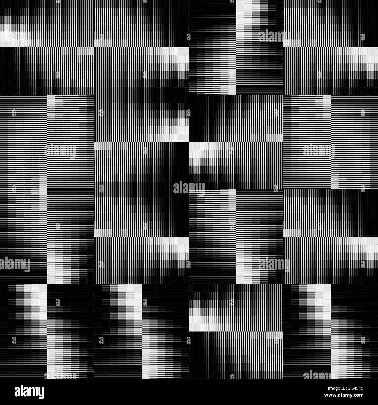 Graphiques vectoriels monochromes abstraits avec effet de transition numérique. Style brutaliste motif futuriste construit avec des formes géométriques déformées. Illustration de Vecteur