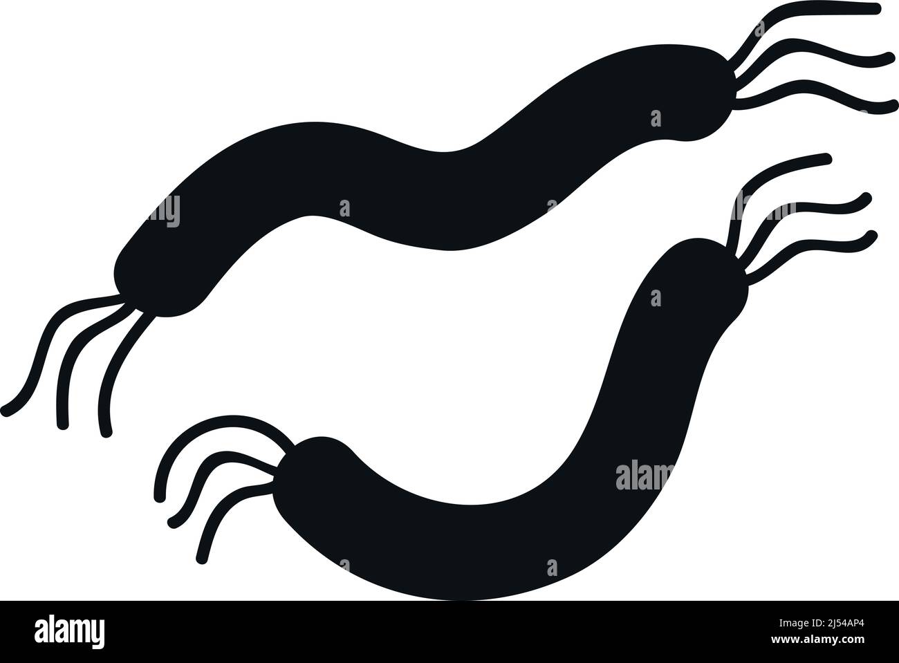 Icône bactéries. Symbole d'infection noir. Signe germe Illustration de Vecteur