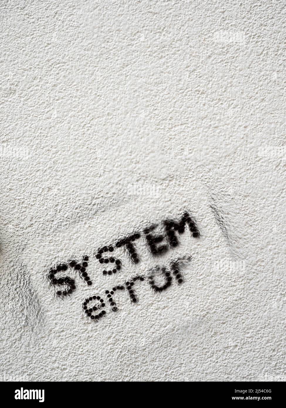 Une erreur système a été pulvérisée sur un mur, symbole de changement , Autriche Banque D'Images