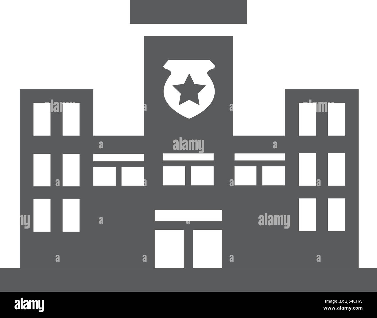 Icône du service de police. Symbole de façade de service public Illustration de Vecteur