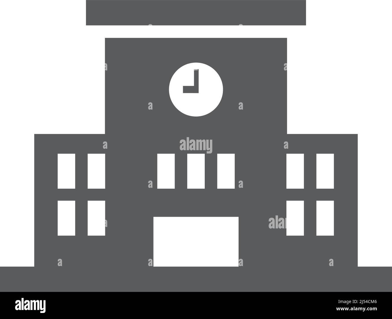 Icône du front de l'école. Façade de rue du bâtiment éducatif Illustration de Vecteur