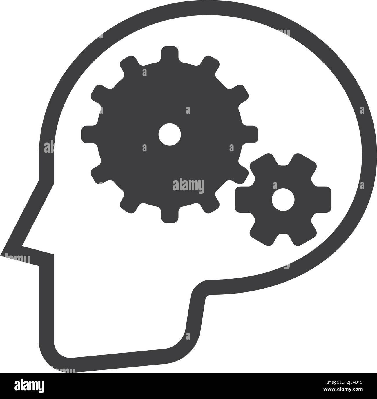 Tête avec symbole de vitesse. Icône noire Thinking proccess Illustration de Vecteur