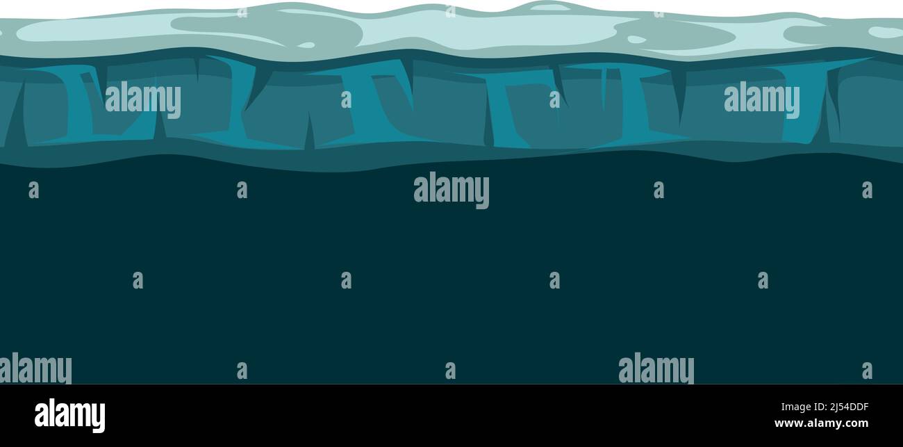 Fond de l'océan Arctique. Paysage d'eau glacée Illustration de Vecteur