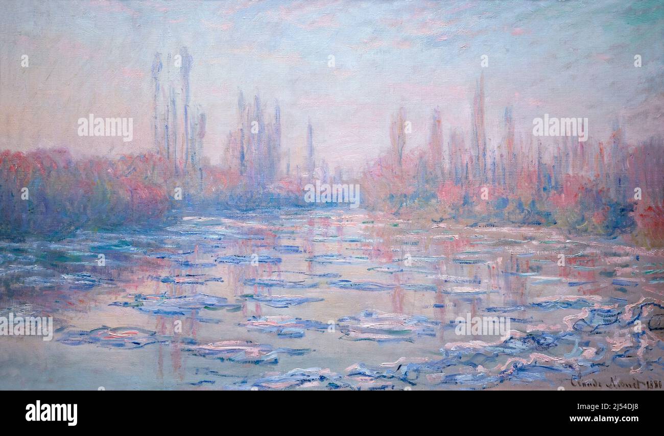 Déglaçage sur la Seine, les Glacons, débâcle sur la Seine, Claude Monet, 1880, Musée d'Orsay, Paris, France, Europe Banque D'Images