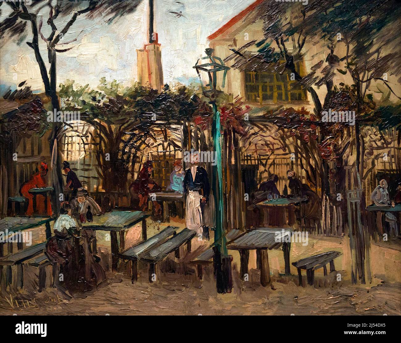 Terrasse d'un café sur Montmartre, la Guinguette, un Montmartre le Blard en Bois, la bonne Franquette, Vincent van Gogh, 1886, Musée d'Orsay, Paris, FR Banque D'Images