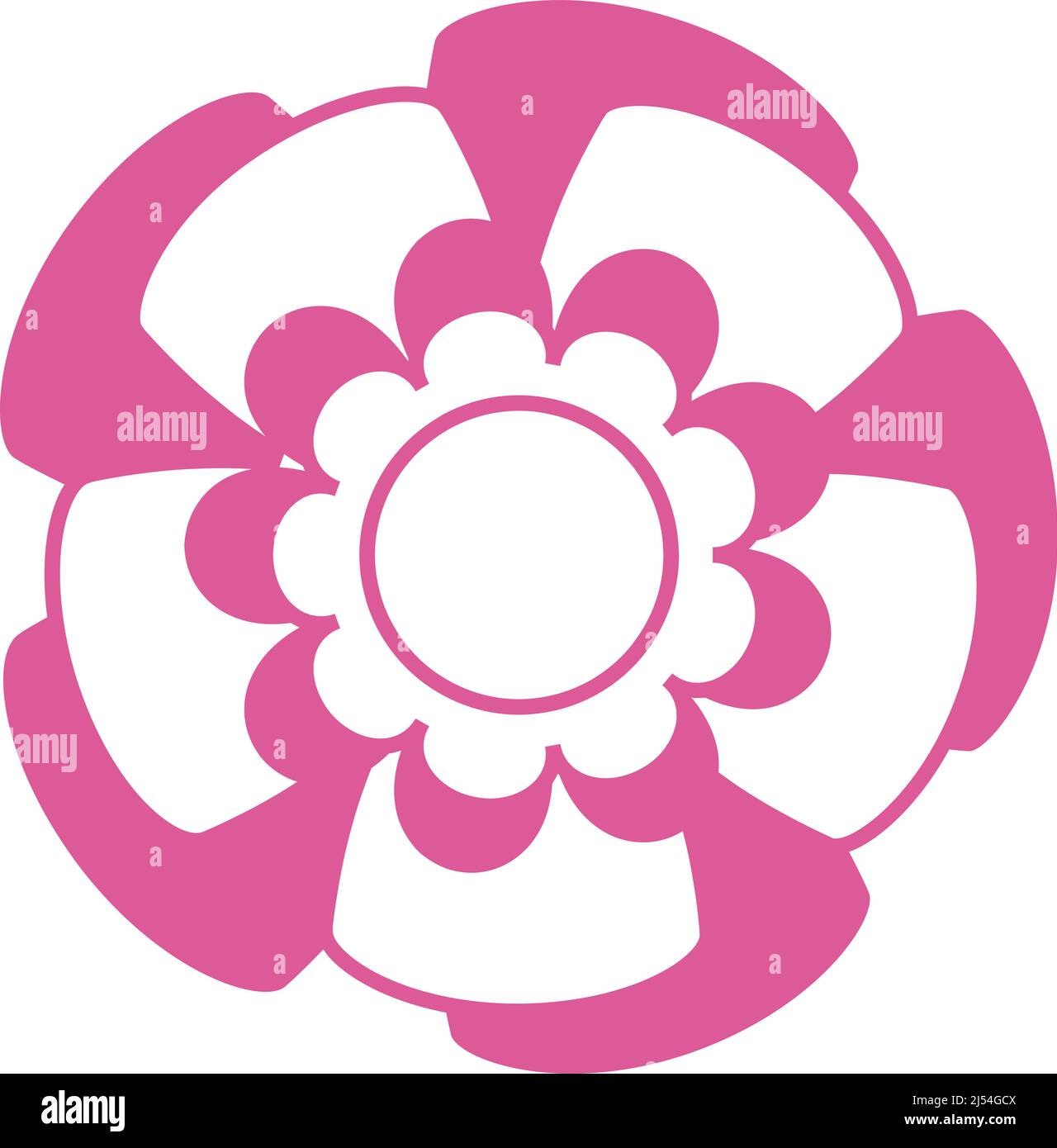 Fleur stylisée. Emblème de fleur rose. Icône florale Illustration de Vecteur