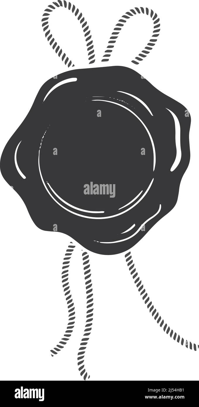 Icône de sceau noir vintage. Ancien symbole de garantie Illustration de Vecteur