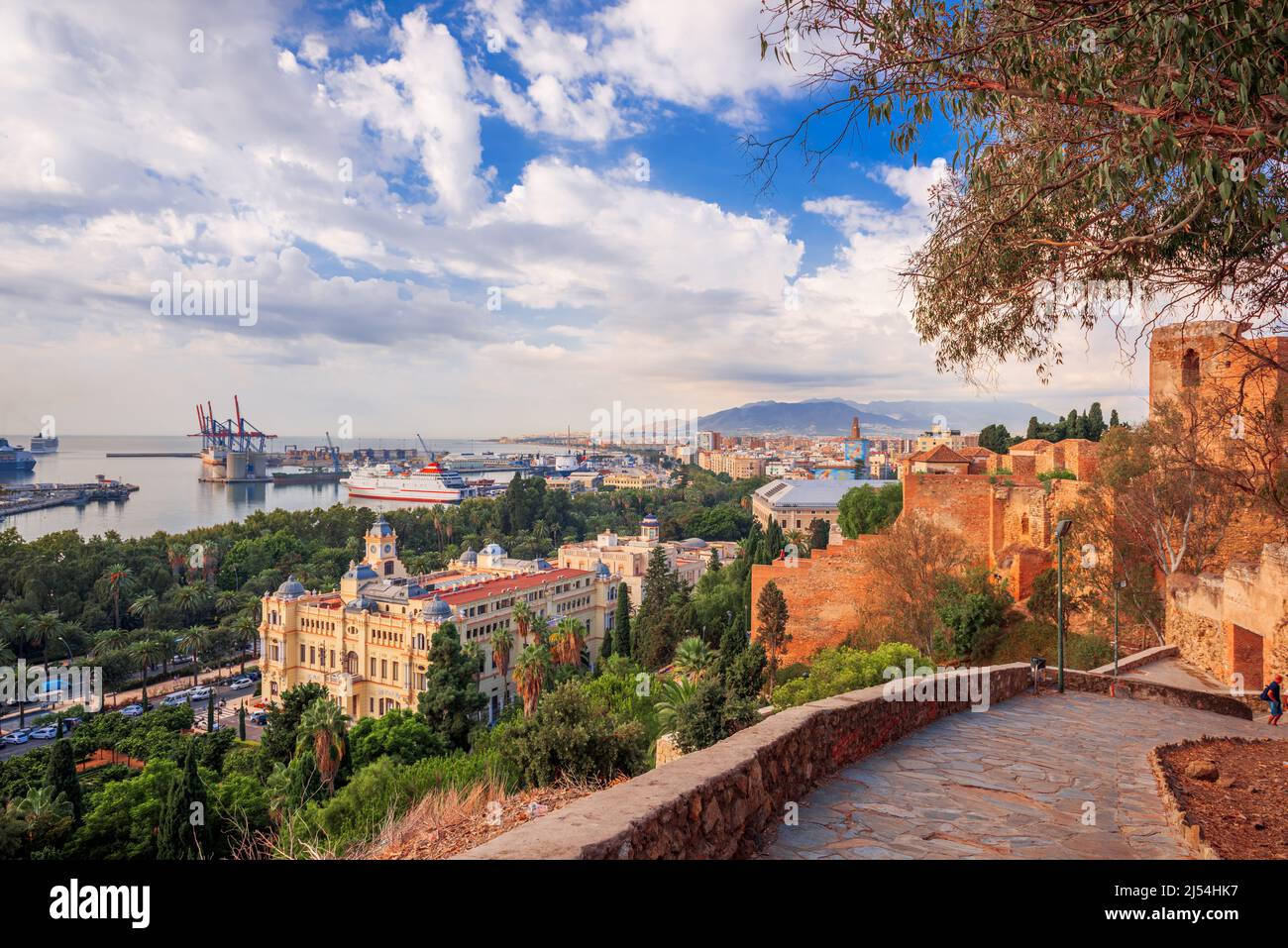 Malaga, Espagne ville à la citadelle Alcazaba. Banque D'Images