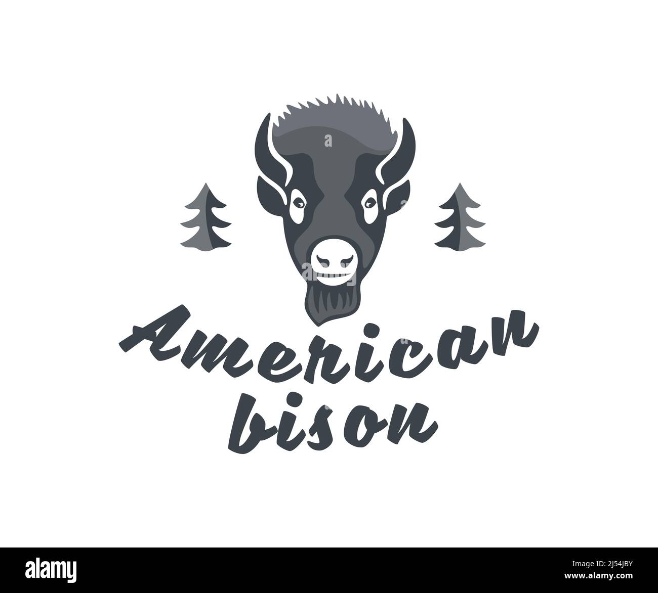 Bison américain, animal, buffle, bétail et cheptel à cornes, logo. Faune, corned, ox et taureau, dessin vectoriel et illustration Illustration de Vecteur