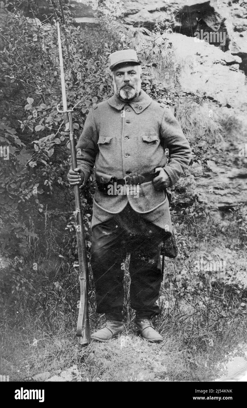 Soldat français WW1 poilu grande geurre Banque D'Images