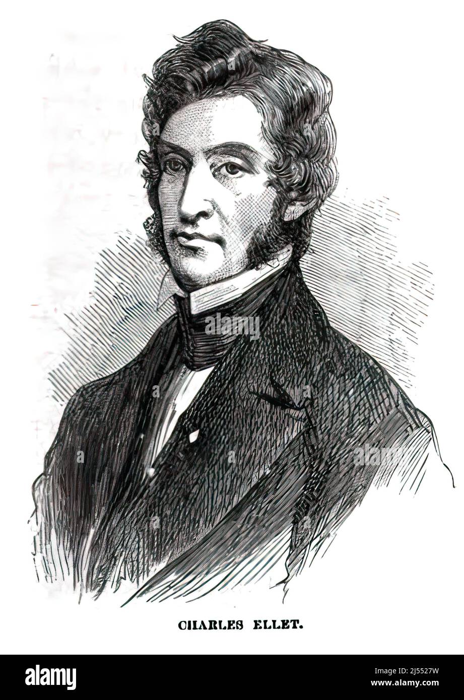 Portrait de Charles Ellet Jr., ingénieur civil et colonel dans la guerre de Sécession américaine. illustration du siècle 19th Banque D'Images