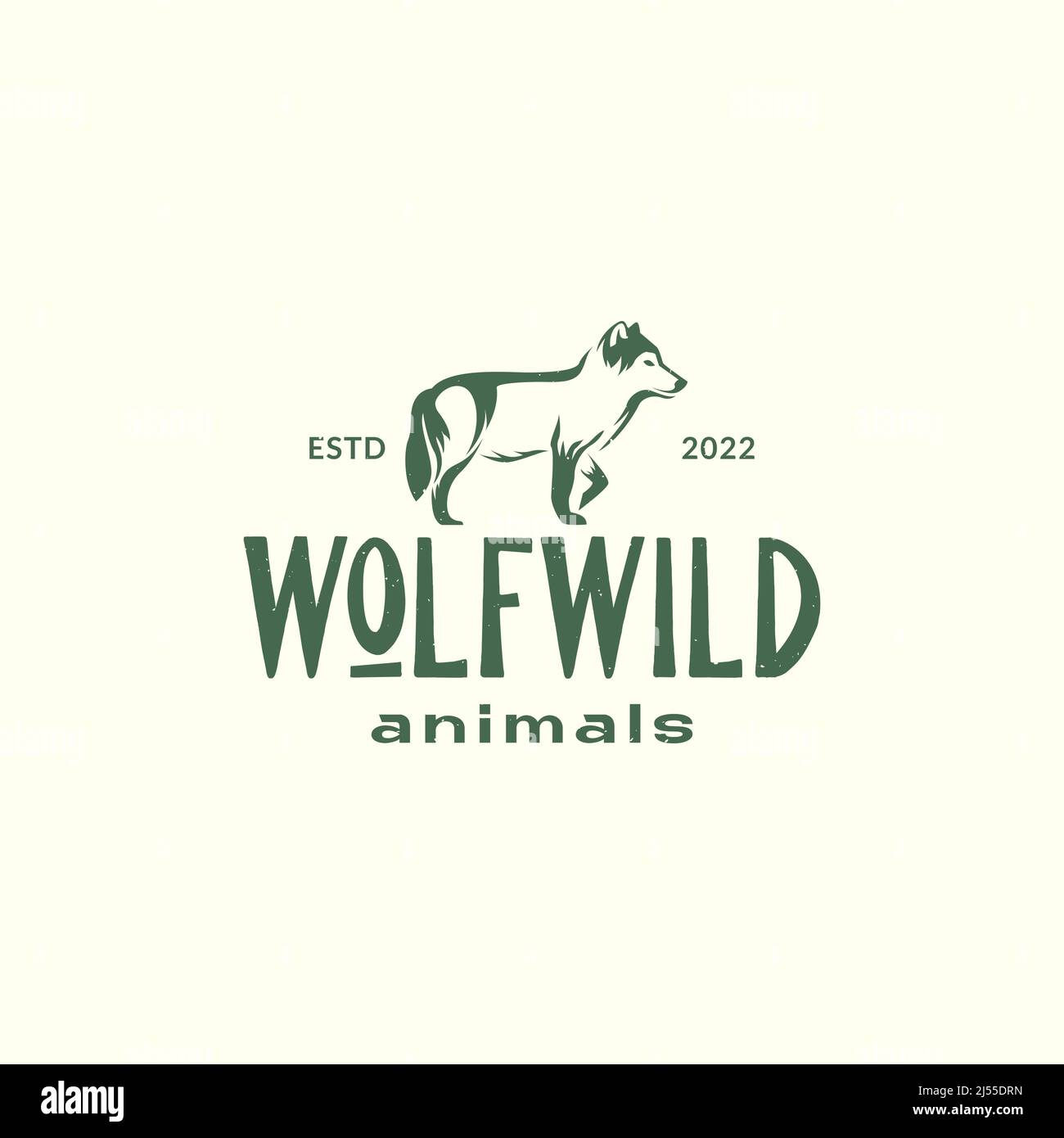 isolé wild wolf vintage simple logo design vecteur graphique symbole illustration idée créative Illustration de Vecteur