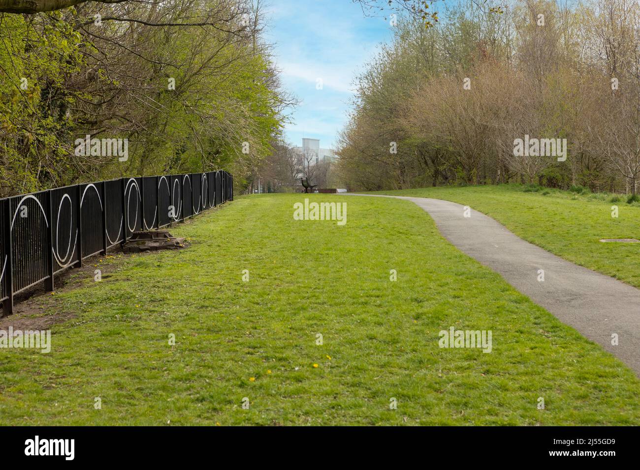 Sentier public à la promenade de la vallée de la Lyme, Newcastle sous la Lyme Banque D'Images