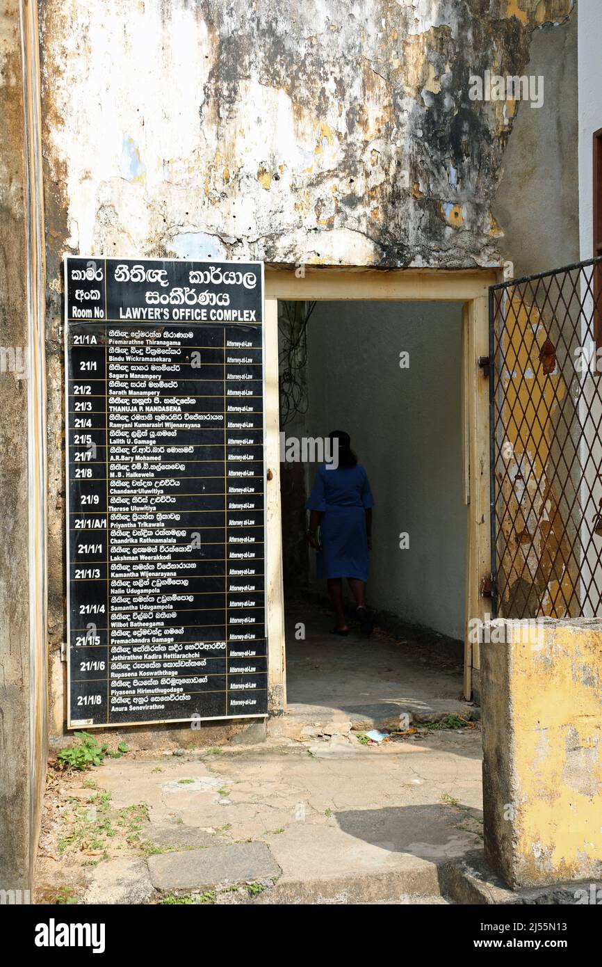 Complexe du bureau des avocats à Galle fort au Sri Lanka Banque D'Images