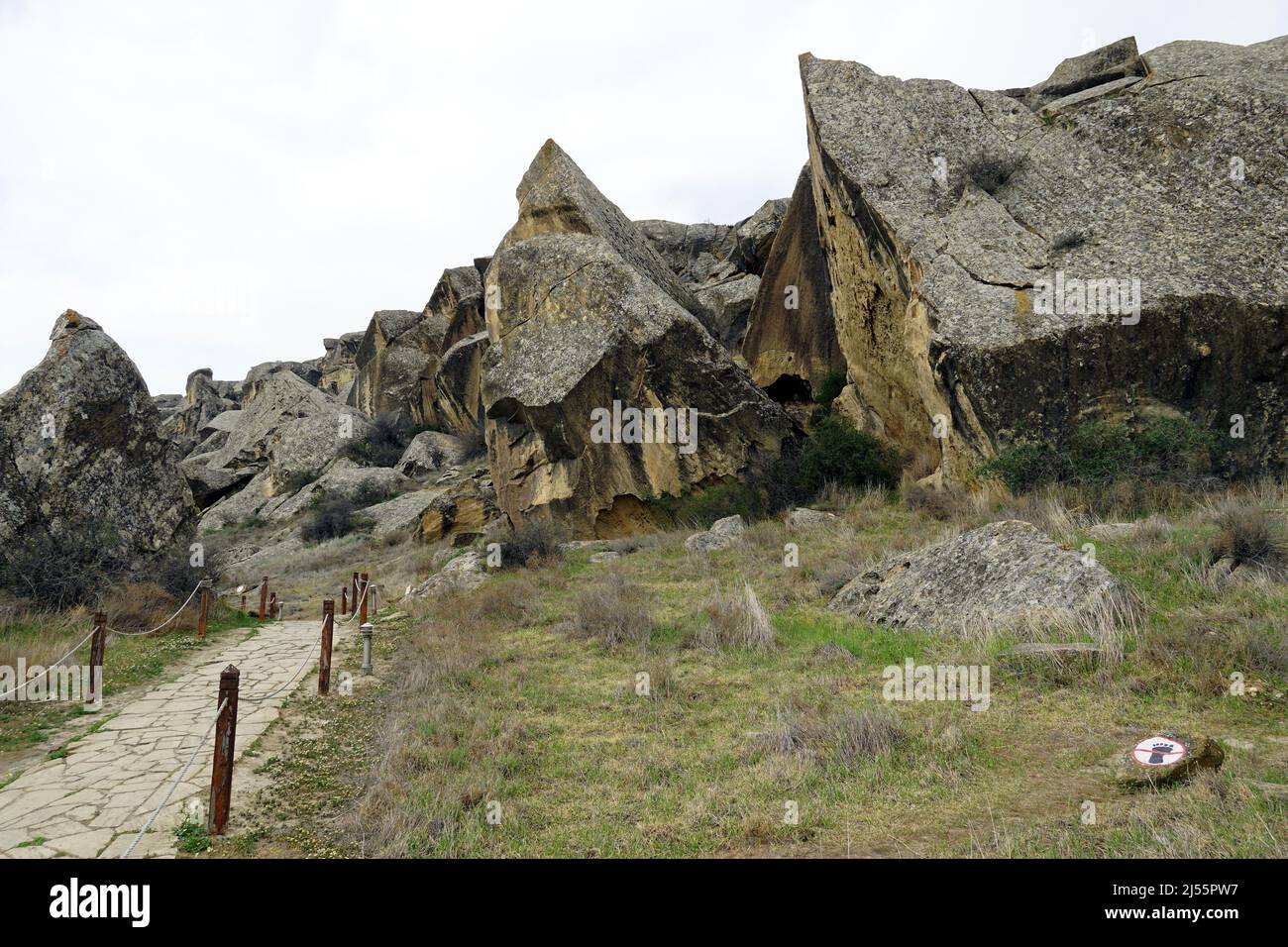 Rochers, Réserve historique et culturelle de l'État du Gobustan, Azerbaïdjan, Azərbaycan, Asie, site du patrimoine mondial de l'UNESCO Banque D'Images