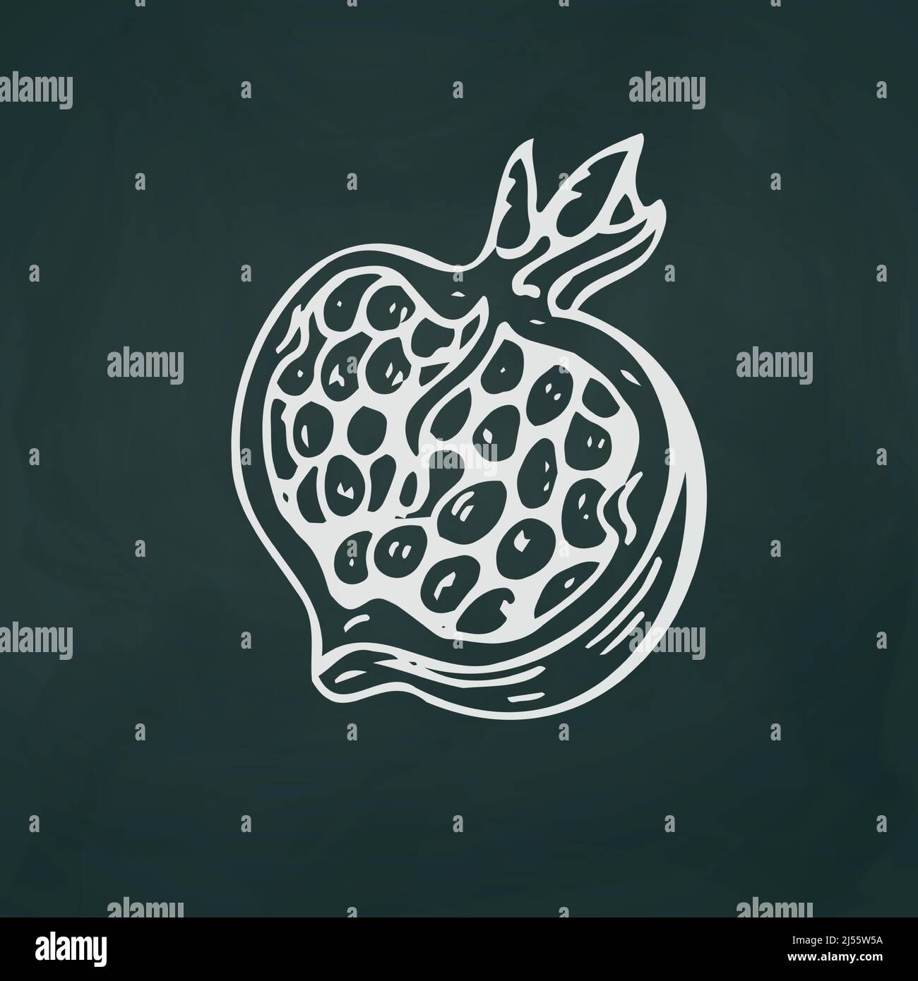 Grenade mûre fines lignes blanches sur un arrière-plan sombre de texture - illustration vectorielle Illustration de Vecteur