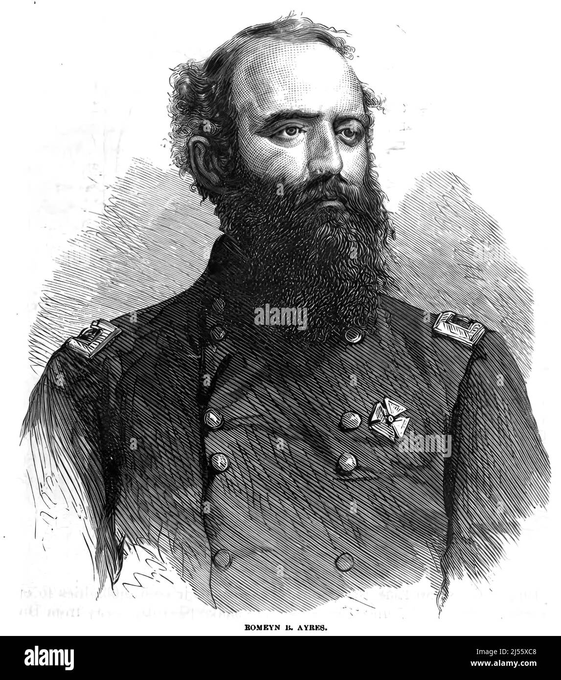 Portrait de Romeyn Beck Ayres, général de l'armée de l'Union dans la guerre civile américaine. illustration du siècle 19th Banque D'Images