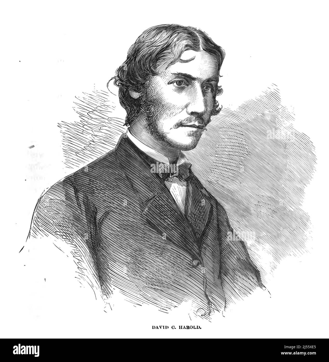 Portrait de David Edgar Herold, assistant du pharmacien et complice de John Wilkes Booth. illustration du siècle 19th Banque D'Images