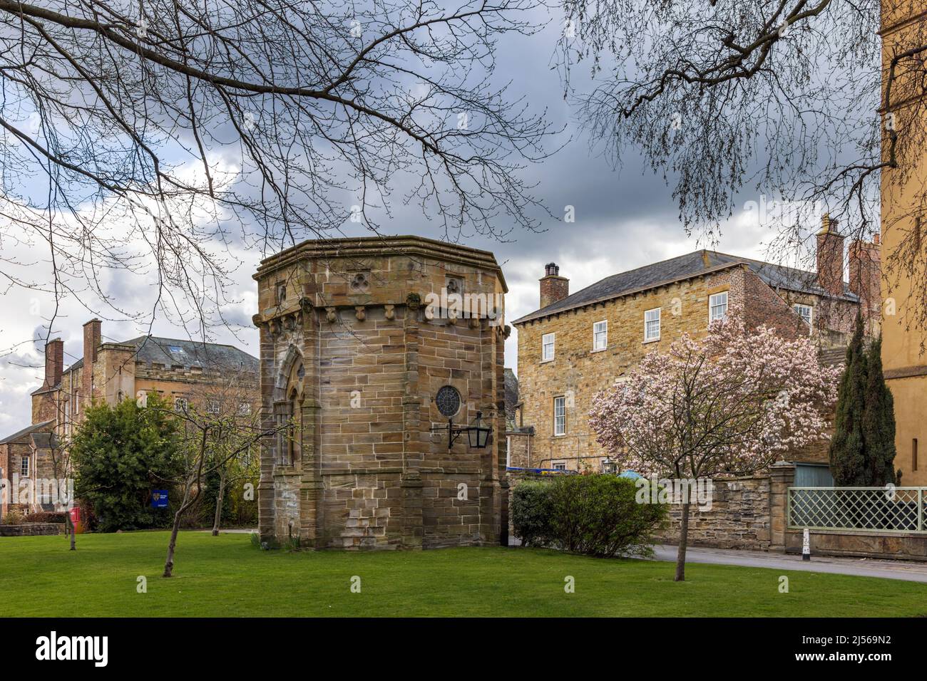 Le domaine de la cathédrale de Durham, comté de Durham, Angleterre, Royaume-Uni Banque D'Images