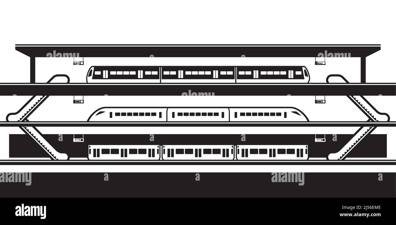 Gare de correspondance – illustration vectorielle Illustration de Vecteur