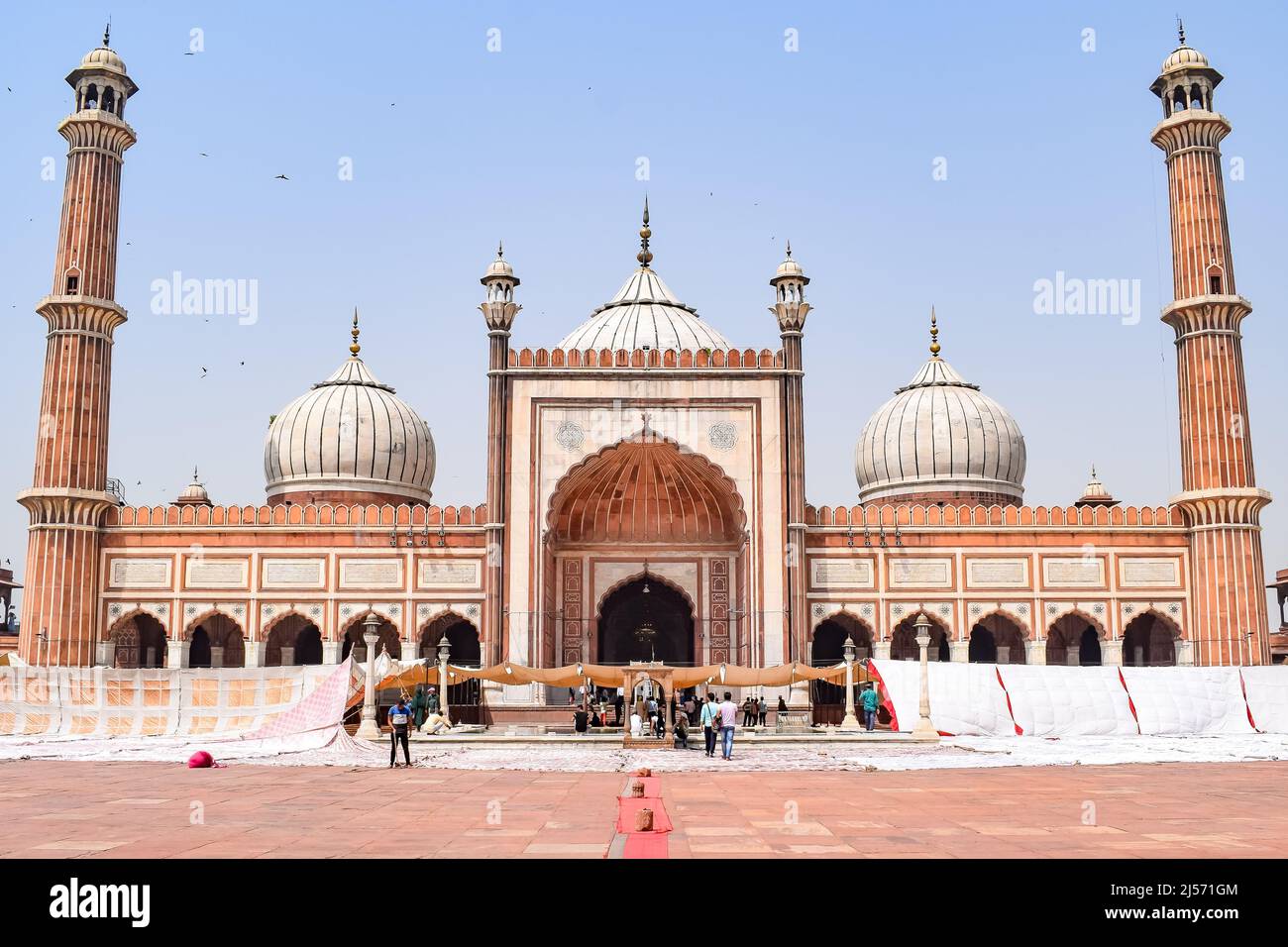 L'architecture spectaculaire de la Grande Mosquée du Vendredi (Jama Masjid) à Delhi pendant la saison de Ramzan, la plus importante mosquée en Inde, Jama Masjid M. Banque D'Images