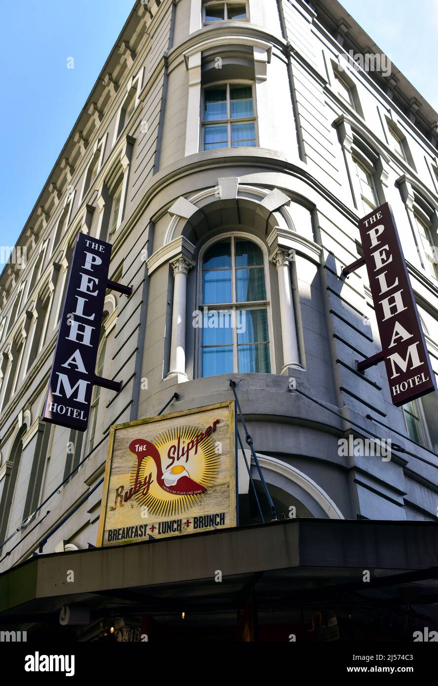 Façade extérieure de l'hôtel Pelham à la Nouvelle-Orléans Banque D'Images