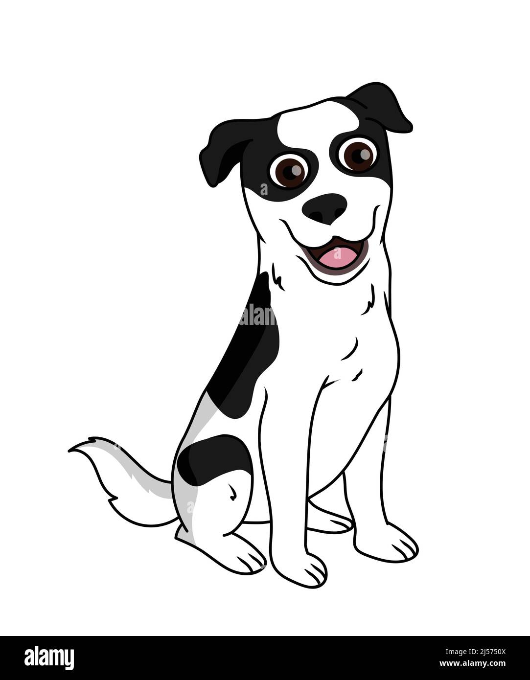 Jack russell terrier, illustration noire Illustration de Vecteur