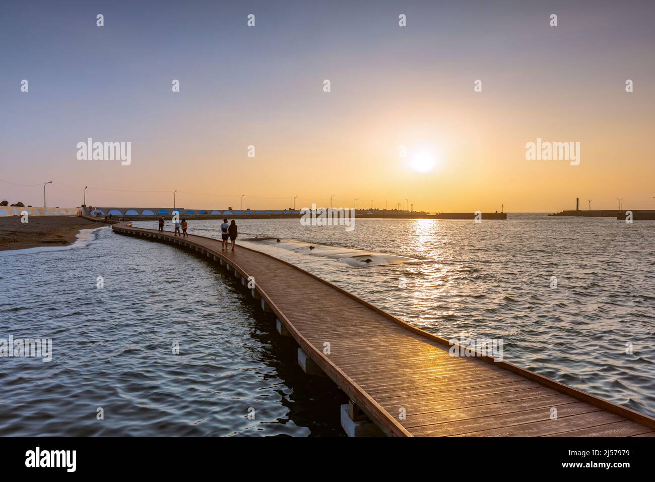 Couloir de lumière du bord de mer à Mituo à Kaohsiung, Taïwan Banque D'Images