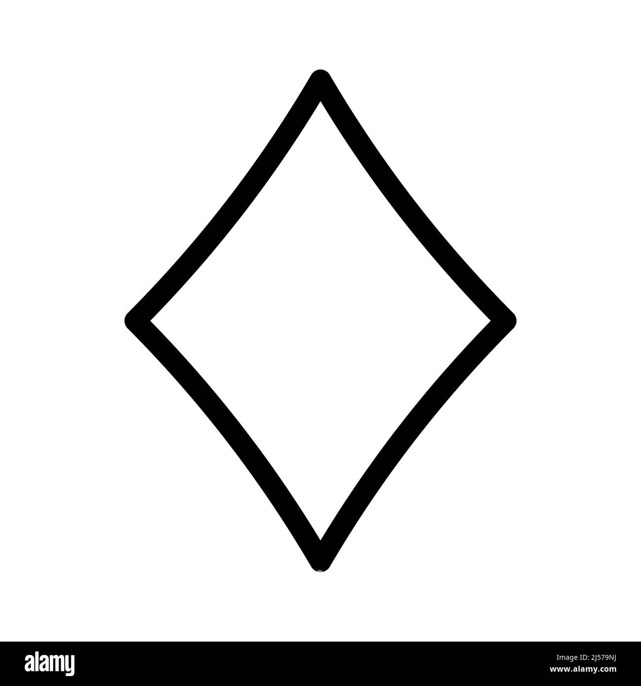 Symbole de costume de poker en losange à contour noir Illustration de Vecteur