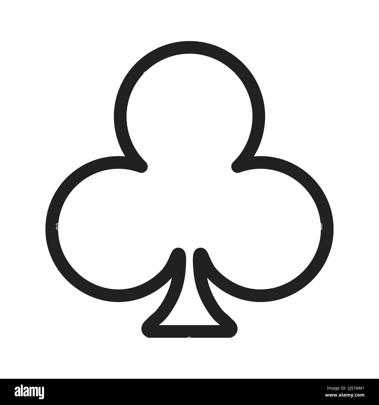 Symbole de combinaison de poker de club à contour noir Illustration de Vecteur