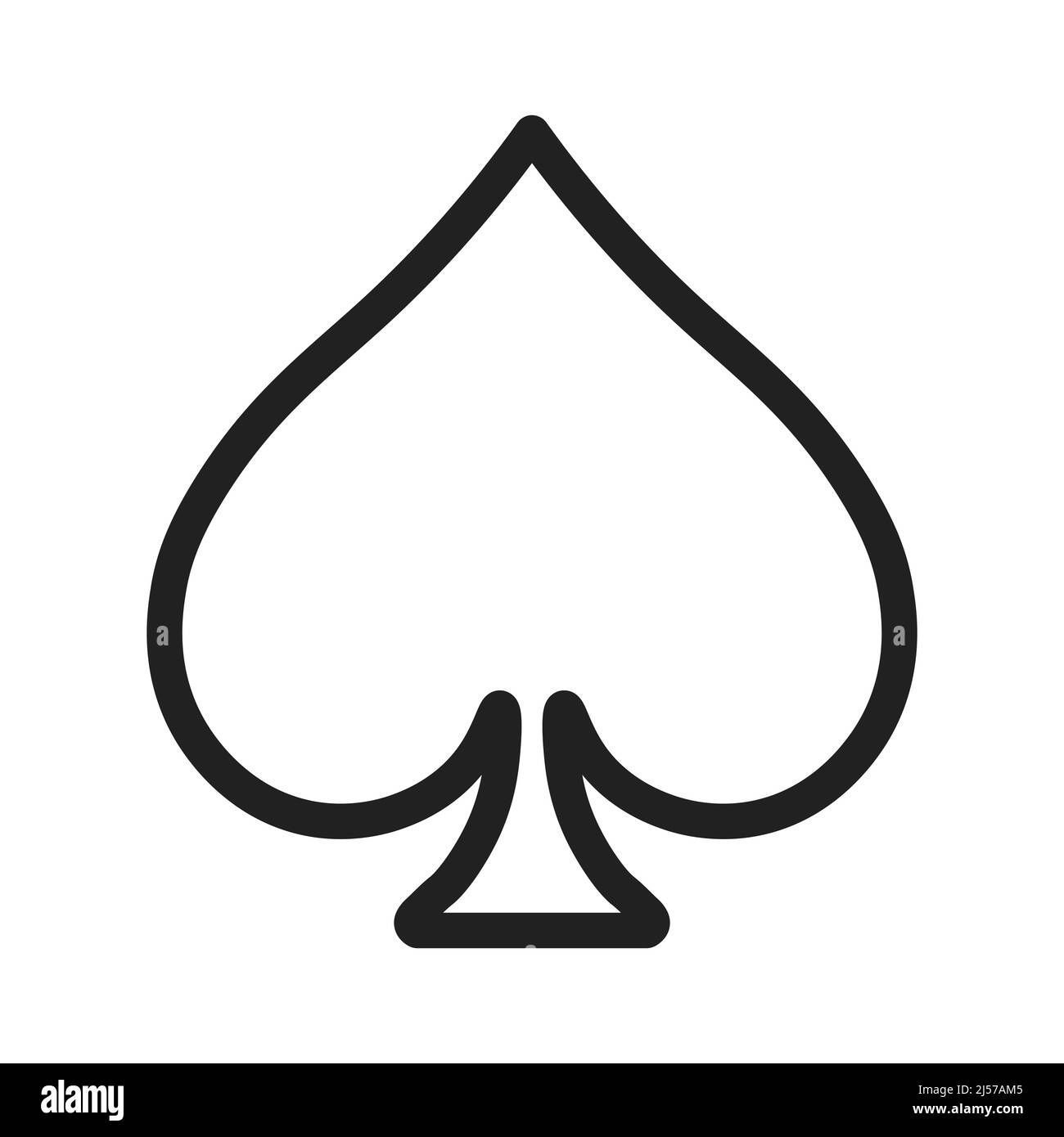Symbole de combinaison de poker à bêche à contour noir Illustration de Vecteur