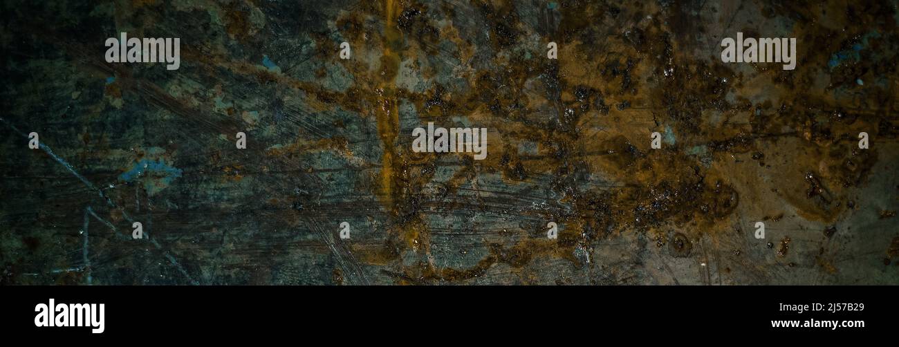 Bunner de surface métallique rouillée. Texture d'arrière-plan d'une surface métallique rouillée sale. Banque D'Images