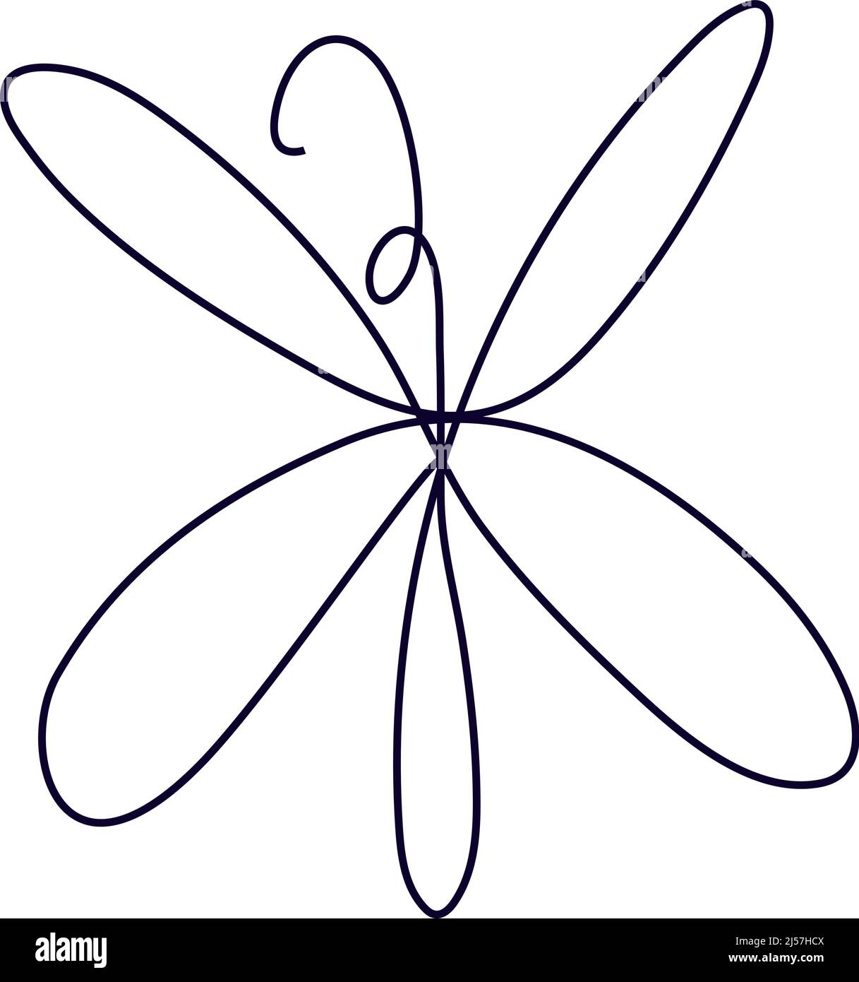 Elément isolé sur fond blanc pour le logotip ou le tatouage.Flying Butterfly dessin de ligne continue. Illustration vectorielle simple dans un cadre tendance Illustration de Vecteur