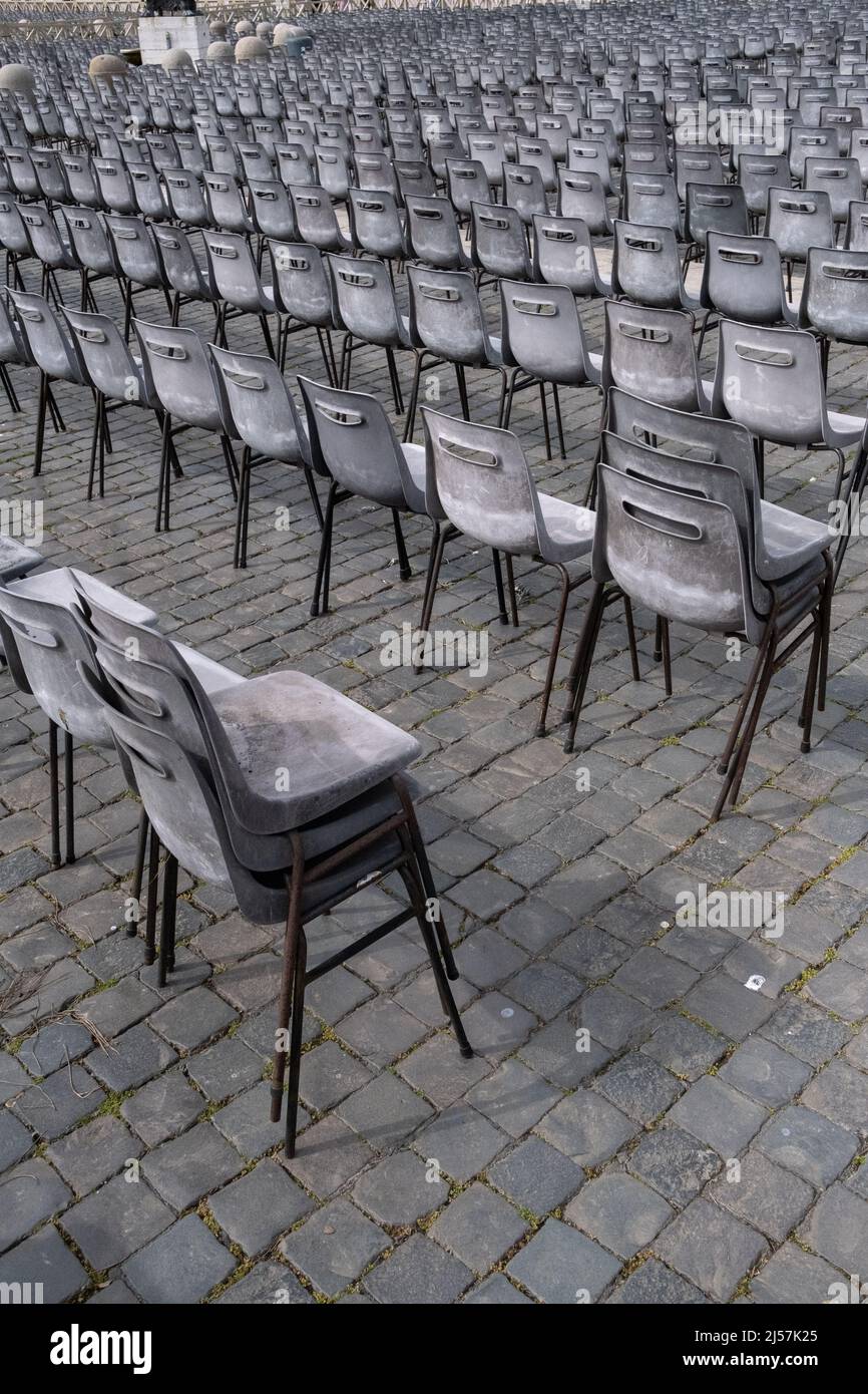 État de la Cité du Vatican, Saint-Siège, 2022-04-15. Cérémonie de Pâques sur la place Saint-Pierre en présence du Pape François. Photo de Martin Bertrand. Eat Banque D'Images