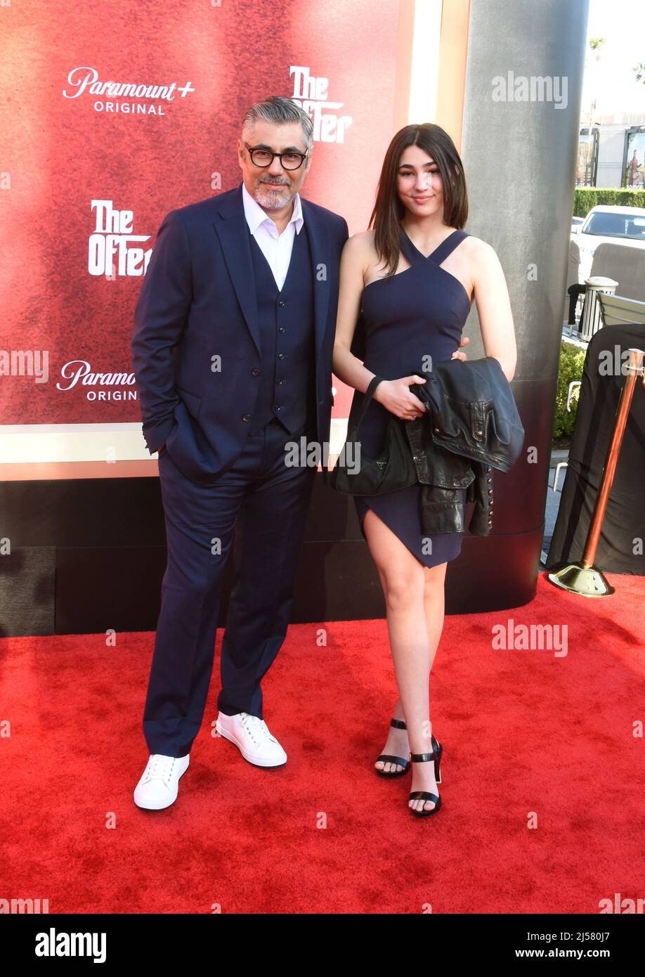 Los Angeles, Californie, États-Unis 20th avril 2022 l'acteur Danny Nucci et sa fille Maya Nucci assistent à Paramount+ première de 'l'offre' aux studios Paramount le 20 avril 2022 à Los Angeles, Californie, États-Unis. Photo de Barry King/Alay Live News Banque D'Images