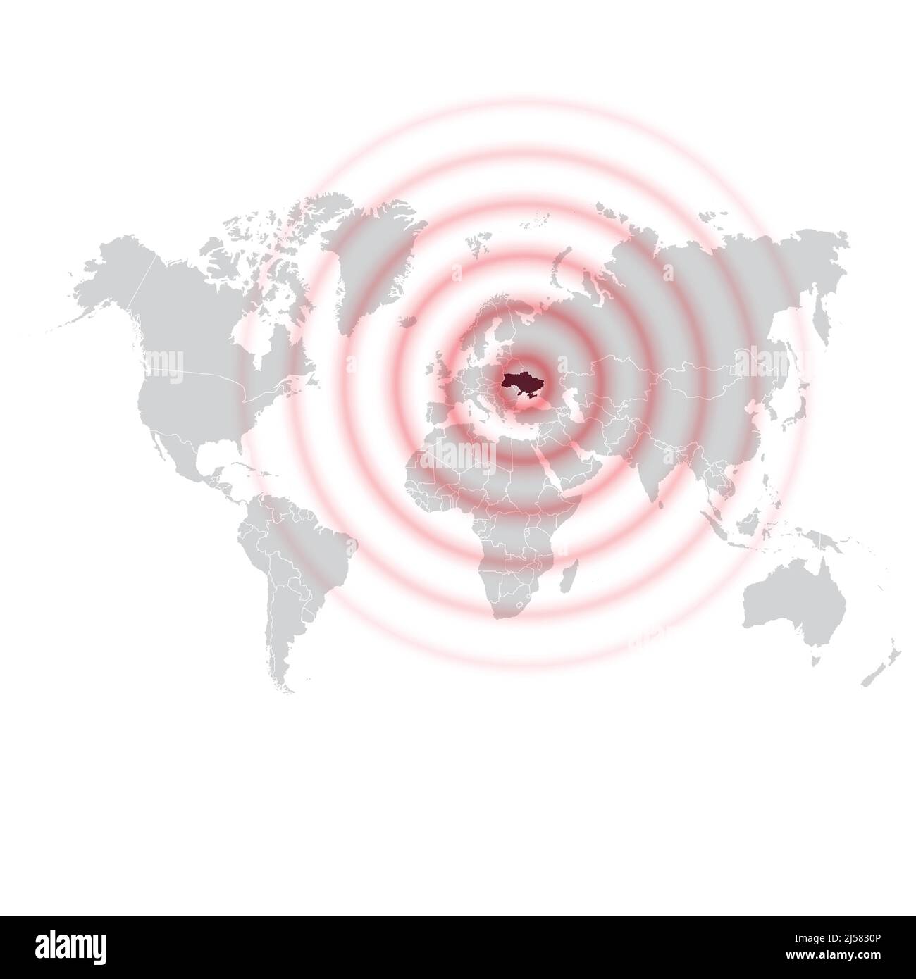 La carte du monde la guerre mondiale en Ukraine Illustration de Vecteur