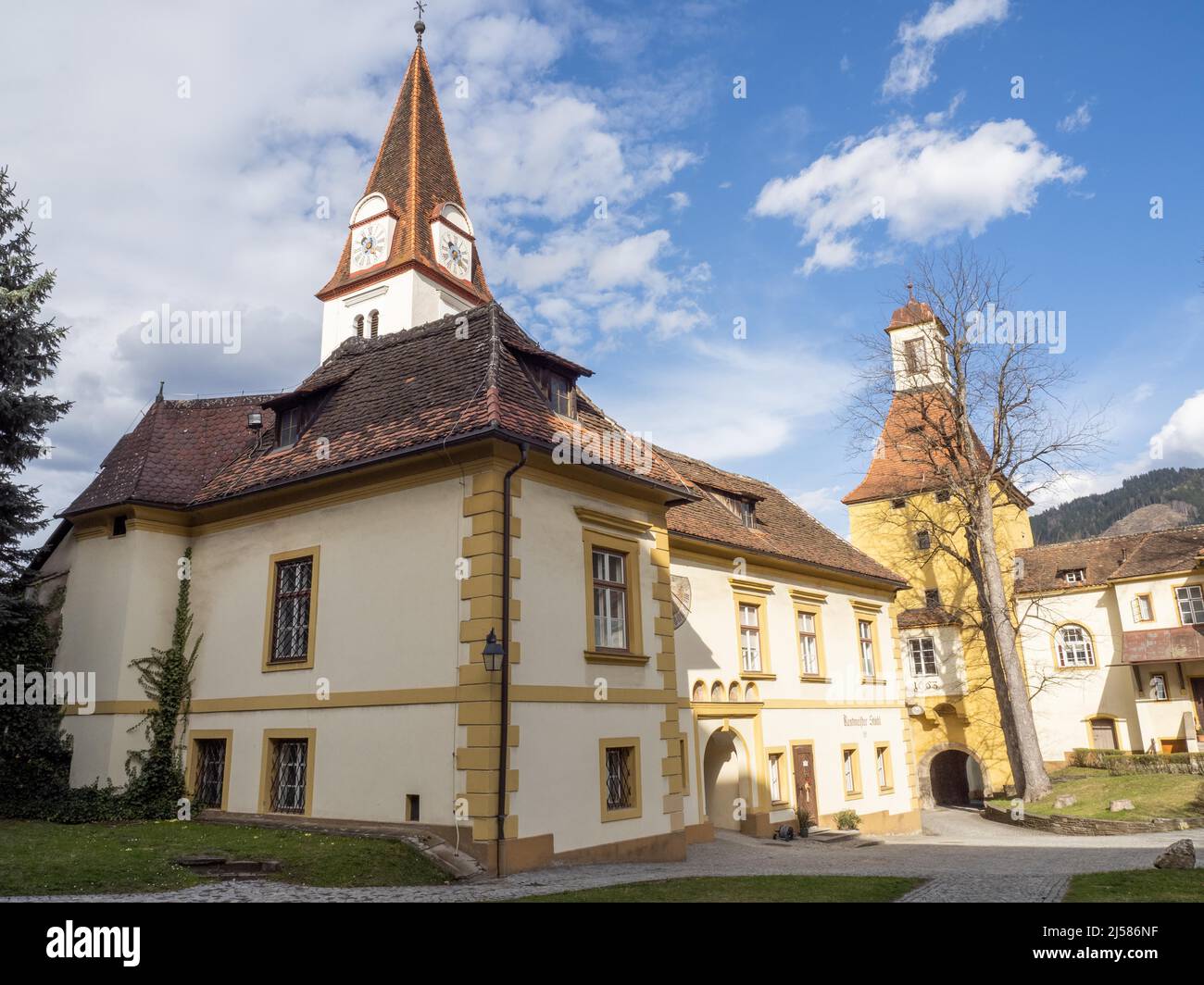 Abteihof, Stift Goess, ehemaliges Kloster der Benediktinerinnen, Leoben, Steiermark, Oesterreich Banque D'Images