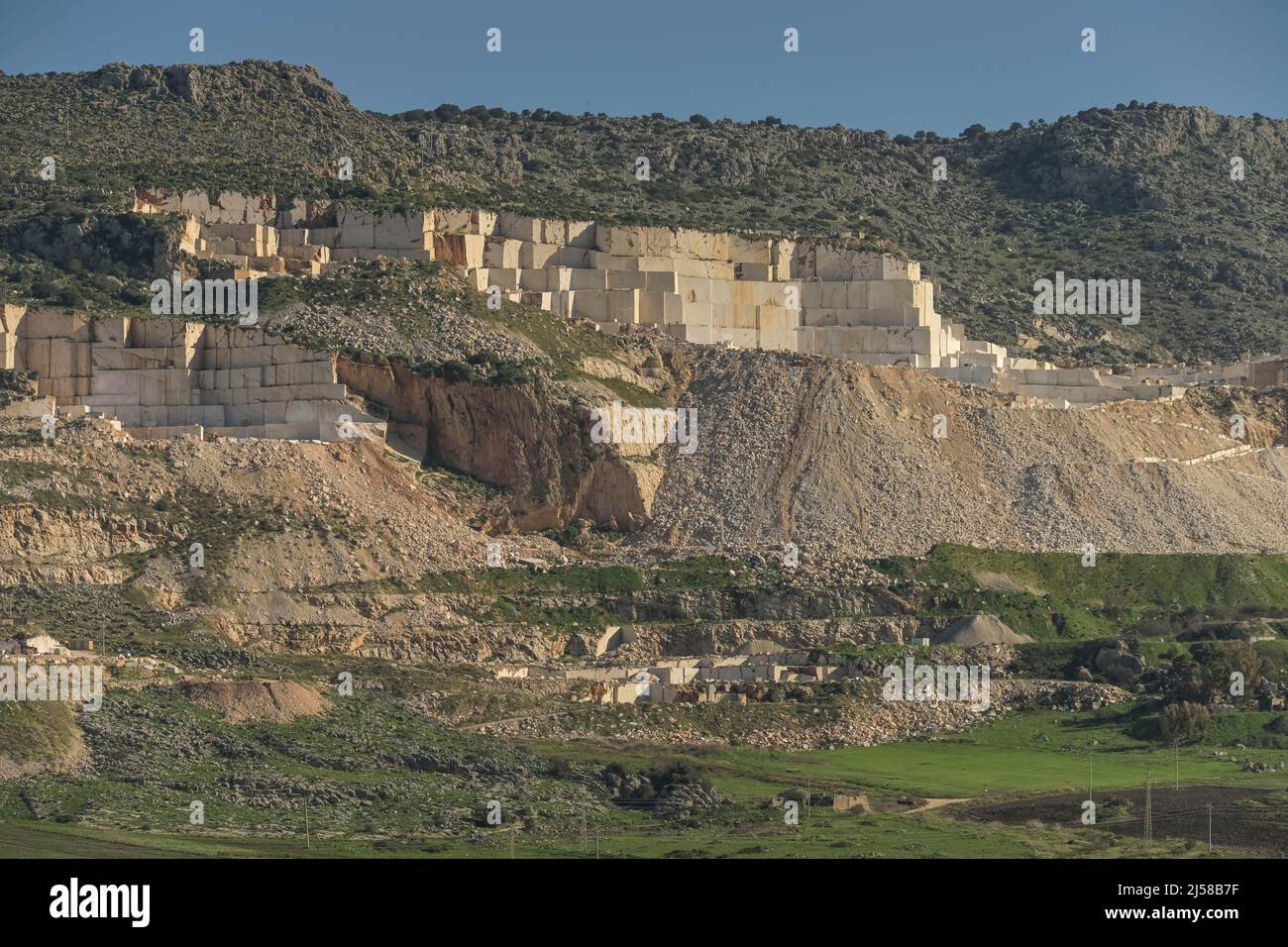 Carrière de marbre, Custonaci, Sicile, Italie Banque D'Images