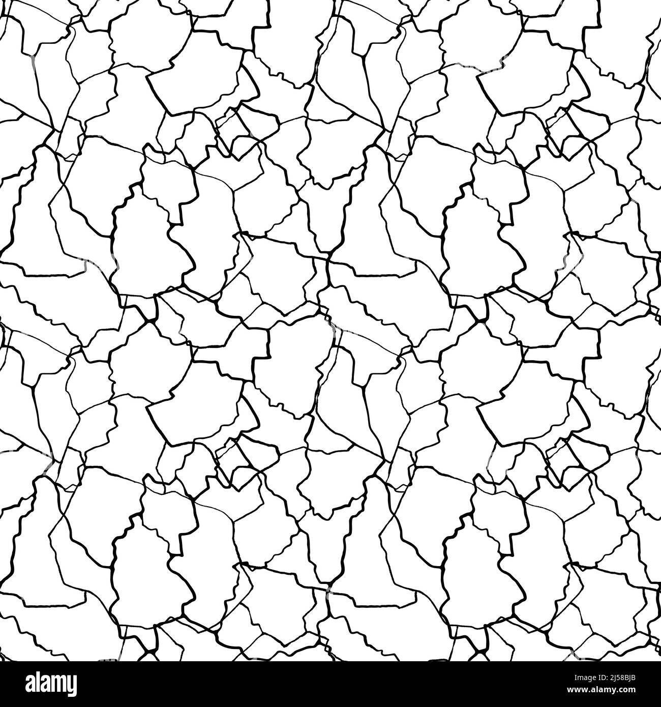 kintsugi art sans couture motif de éclats et de fragments de barbes différents avec des lignes fines. Illustration de Vecteur